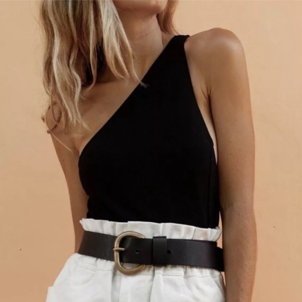 Posse Black One-Shoulder Bodysuit - Picture 2 of 8